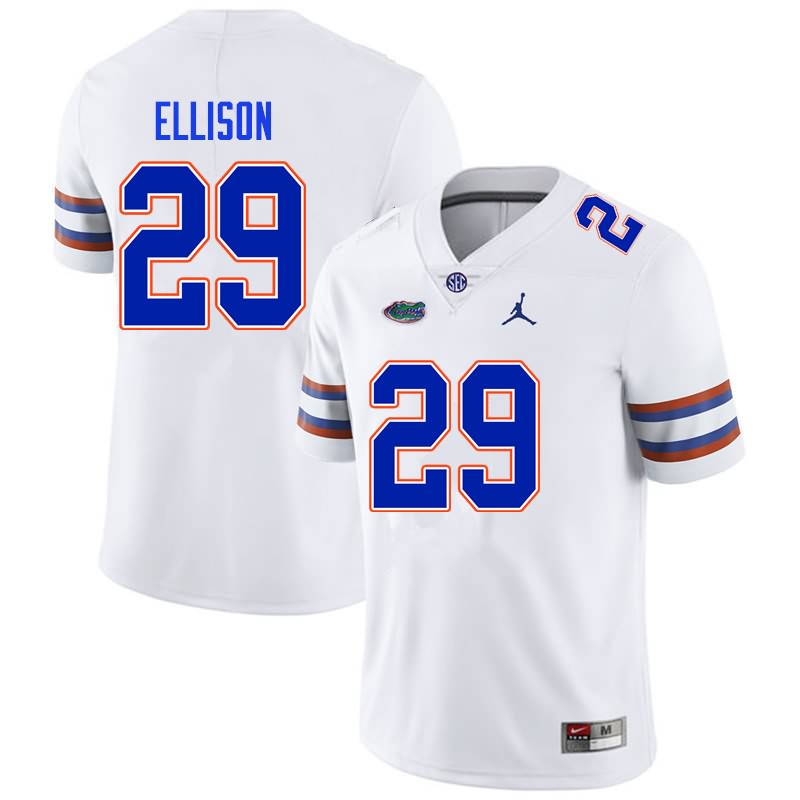 NCAA Florida Gators Khamal Ellison Men's #29 Nike White Stitched Authentic College Football Jersey QKA5264ES